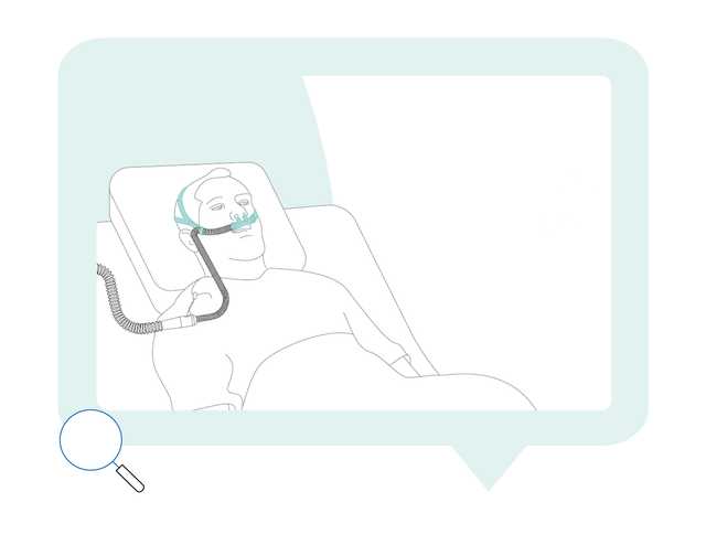 Lineart image of patient in bed with nasal cannula