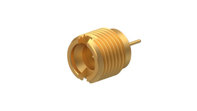 COAXIAL CONNECTOR, SMPM, 50 Ohm, Straight bulkhead receptacle, plug (male), full detent