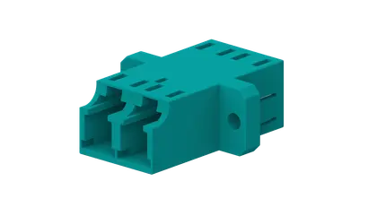 LC adapter, 2-hole flange, duplex
