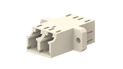 LC adapter, 2-hole flange, duplex