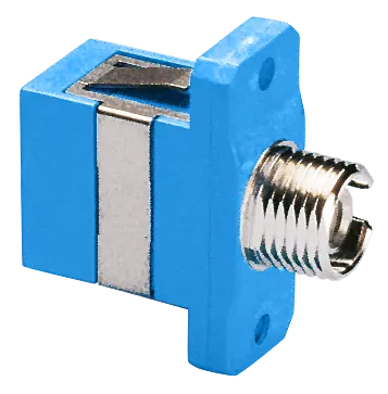 Adapter SC / FC, SM, UPC, 2-hole flange, simplex, blue