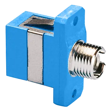 Adapter SC / FC, SM, UPC, 2-Loch Flansch, simplex, blau