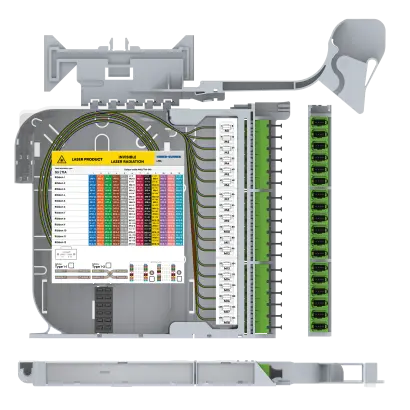 LISA ribbon splice cassette, 18xMTP Base-8, 144 fibers