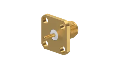 COAXIAL CONNECTOR, SMA, 50 Ohm, Straight panel receptacle, jack (female), flange mount