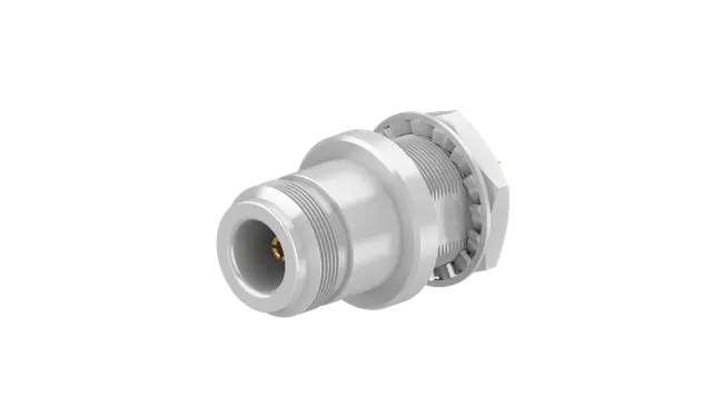 COAXIAL CONNECTOR, N, 50 Ohm, Straight bulkhea - HUBER+SUHNER