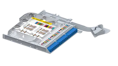 LISA ribbon splice cassette LEFT, 36x fiber, 18xLCD UPC, G.657.A2, NS | TIA, HS incl