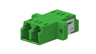 LC duplex adapter, 2-hole flange, inner laser shutter