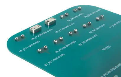 Board stiffener for straight PCB jacks (female)