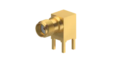 COAXIAL CONNECTOR, SMA, 50 Ohm, Right angle PCB jack (female)