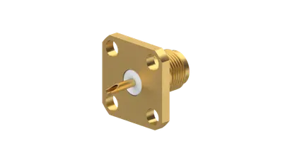 COAXIAL CONNECTOR, SMA, 50 Ohm, Straight panel receptacle, jack (female), flange mount