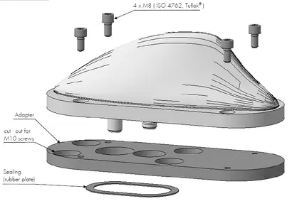 12mm Adapterplatte für Sencity Rail Antenne