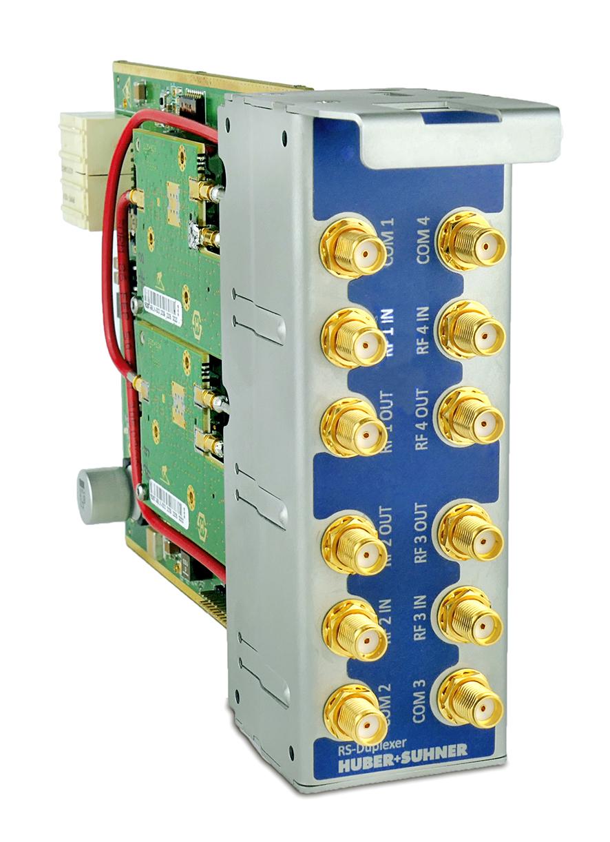 RF duplexer, quadruple, bi-directional, 4 COM, 4 RF IN, 4 RF OUT