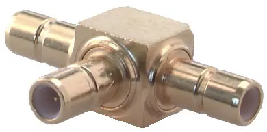 COAXIAL ADAPTER, SMB, 50 Ohm, T-style, 3 jacks (female)