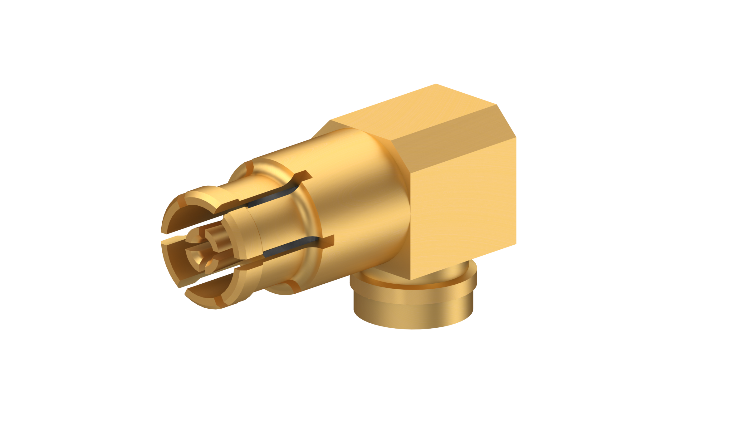 COAXIAL CONNECTOR, SMPM, 50 Ohm, Right angle cable jack (female)