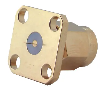 COAXIAL CONNECTOR, SMA, 50 Ohm, Straight panel receptacle, plug (male), flange mount