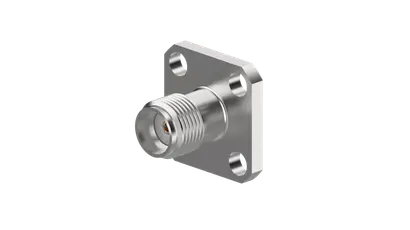 COAXIAL CONNECTOR, SMA-26.5GHz, 50 Ohm, Straight panel receptacle, jack (female), flange mount