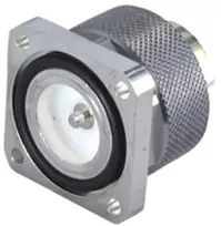COAXIAL CONNECTOR, 7/16, 50 Ohm, Straight panel receptacle, plug (male), flange mount