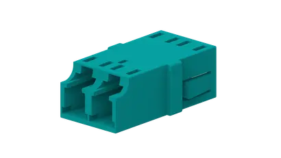 LC adapter, w/o flange, duplex, plastic clips