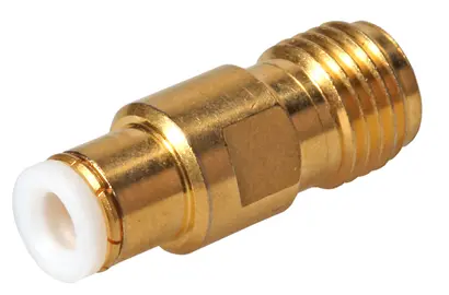 COAXIAL ADAPTER, MBX - SMA, 50 Ohm, plug / jack (male / female)