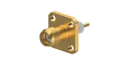 COAXIAL CONNECTOR, SMA, 50 Ohm, Straight panel receptacle, jack (female), flange mount