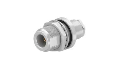 COAXIAL CONNECTOR, N, 50 Ohm, Straight bulkhead cable jack (female)