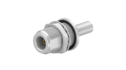 COAXIAL CONNECTOR, N, 50 Ohm, Straight bulkhead cable jack (female)