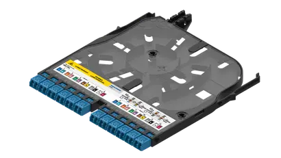 IANOS double Ribbon splice module, 12xSM, LCD UPC, G.657.A2, NS / TIA, HS inkl