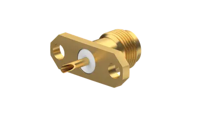 COAXIAL CONNECTOR, SMA, 50 Ohm, Straight panel receptacle, jack (female), flange mount