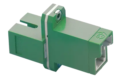Adapter E-2000® / SC, SM, APC, 2-Loch Flansch, Simplex, grün
