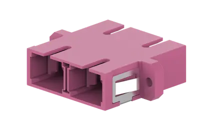 SC adapter, 2-hole flange, duplex