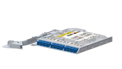 LISA ribbon splice cassette RIGHT, 24x fiber, 12xLCD UPC, G.657.A2, NS | TIA, HS incl