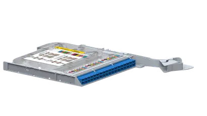 LISA ribbon splice cassette LEFT, 36x fiber, 18xLCD UPC, G.657.A2, NS | TIA, HS incl