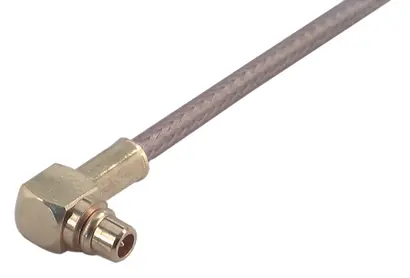 COAXIAL CONNECTOR, MMCX, 50 Ohm, Right angle cable plug (male)