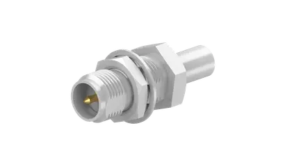 COAXIAL CONNECTOR, SMA-reverse, 50 Ohm, Straight bulkhead cable jack (female)