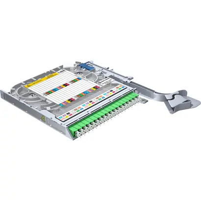 LISA Splitterkassette links, LC/APC SM, 4x1:08 PLC-Splitter