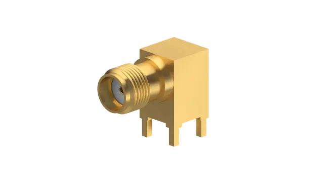 COAXIAL CONNECTOR, SMA, 50 Ohm, Right angle PC - HUBER+SUHNER
