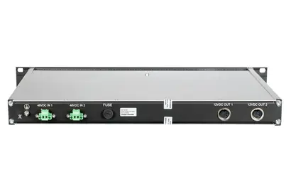 Power supply, DC to DC, GNSS over fiber, 2 power IN, 2 power OUT