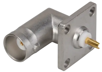 COAXIAL CONNECTOR, BNC, 50 Ohm, Right angle panel receptacle, jack (female), flange mount