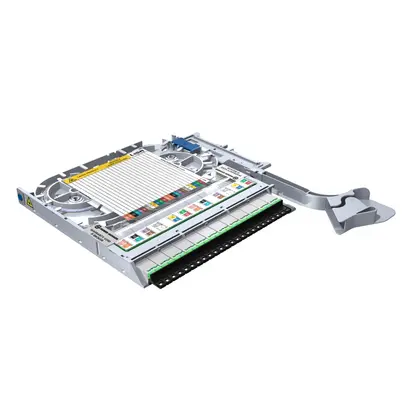 LISA Spleißkassette links, 12xSM G.652.D, E-2000® Duplex APC