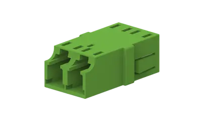 LC adapter, w/o flange, duplex, plastic clips