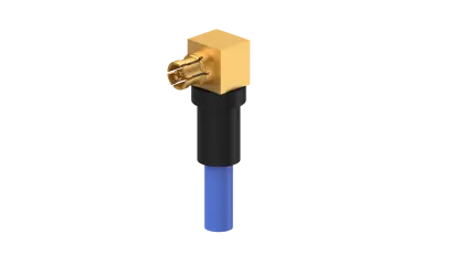 COAXIAL CONNECTOR, SMPM, 50 Ohm, Right angle cable jack (female)