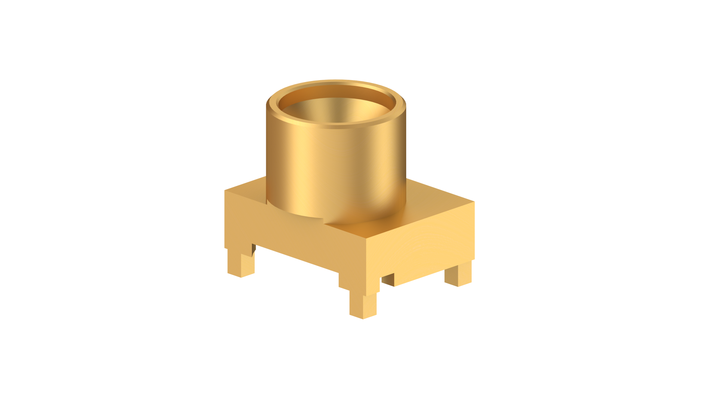 COAXIAL CONNECTOR, SMPM, 50 Ohm, Straight PCB plug (male) with ground pin in-hole and SMT Signal pin, full detent