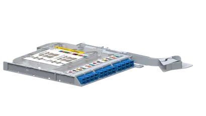 LISA ribbon splice cassette LEFT, 24x fiber, 12xLCD UPC, G.657.A2, NS | TIA, HS incl