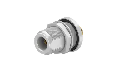 COAXIAL CONNECTOR, N, 50 Ohm, Straight bulkhead cable jack (female)