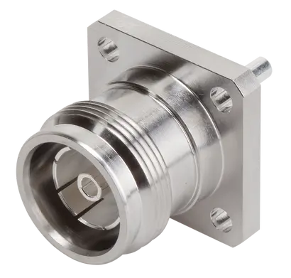 COAXIAL CONNECTOR, 4.3-10, 50 Ohm, Straight panel receptacle, jack (female), flange mount