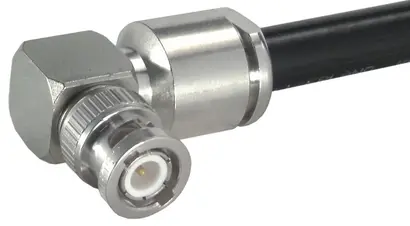 COAXIAL CONNECTOR, BNC, 75 Ohm, Right angle cable plug (male)