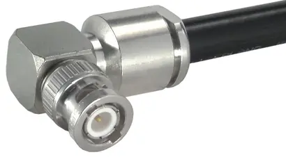 COAXIAL CONNECTOR, BNC, 50 Ohm, Right angle cable plug (male)