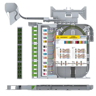 LISA ribbon splice cassette RIGHT, 24x fiber, 12xLCD APC, G.657.A2, NS | TIA, HS incl