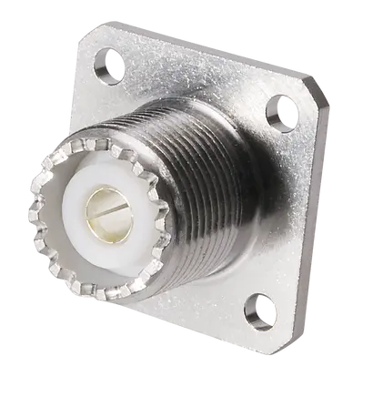 COAXIAL CONNECTOR, UHF, X Ohm, Straight panel receptacle, jack (female), flange mount