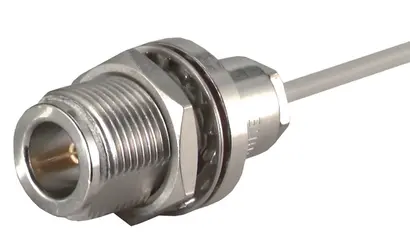 COAXIAL CONNECTOR, N, 50 Ohm, Straight bulkhead cable jack (female)